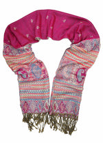 Achillea Fuchsia Bohemian Pashmina Shawl