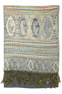 Achillea Gray Bohemian Pashmina Shawl