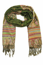 Achillea Green Bohemian Pashmina Shawl