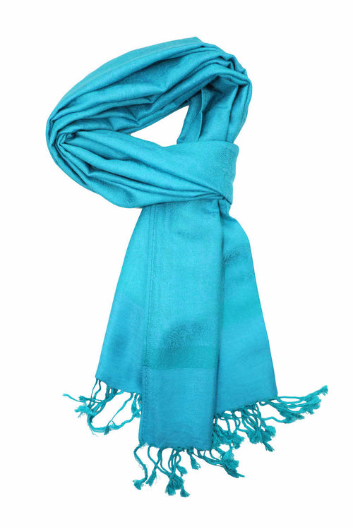 Achillea Aqua Jacquard Pashmina Scarf