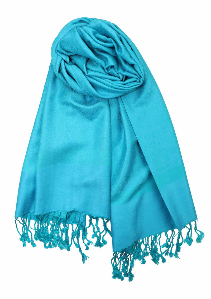 Achillea Aqua Jacquard Pashmina Scarf