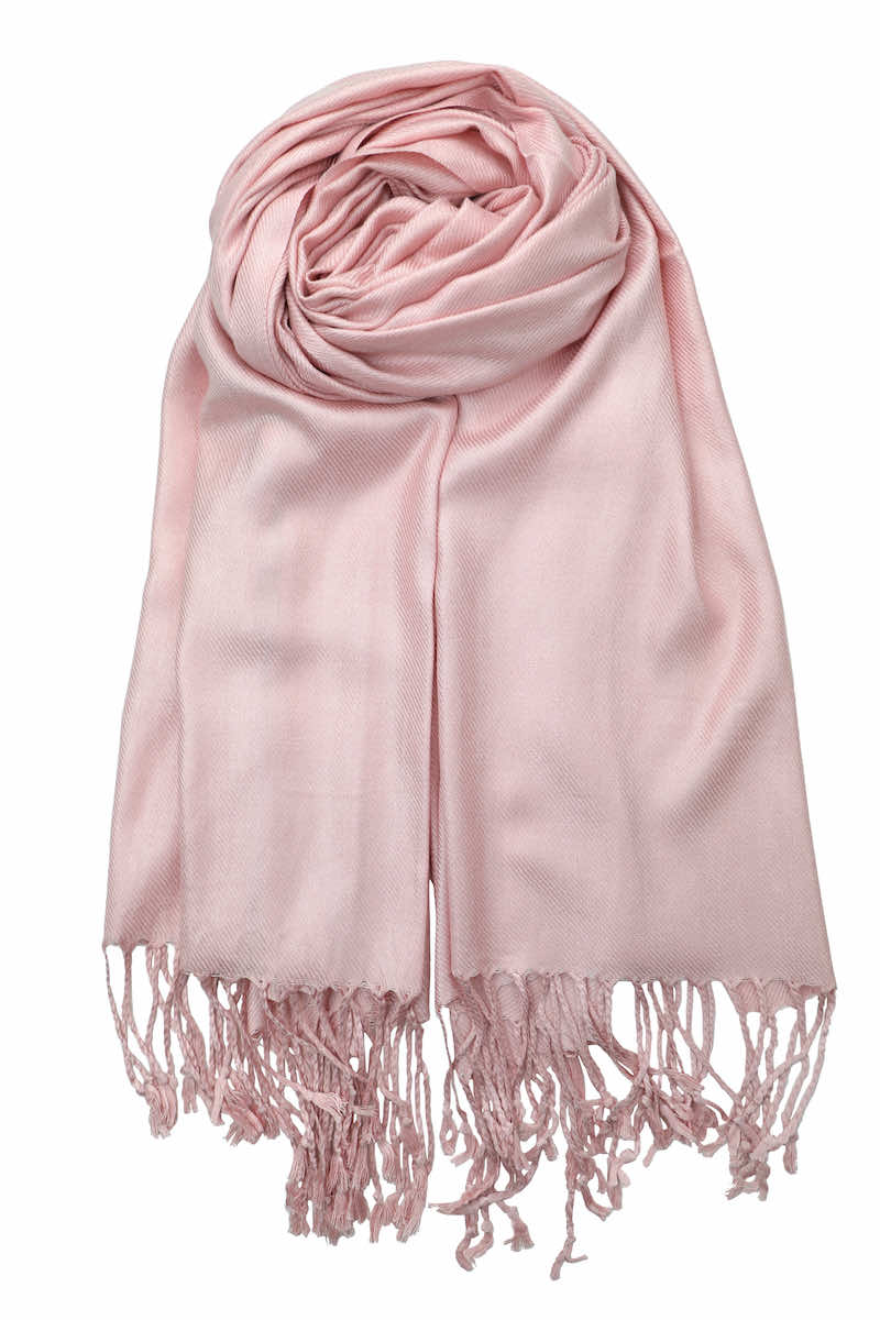 achillea large soft silky pashmina shawl baby pink