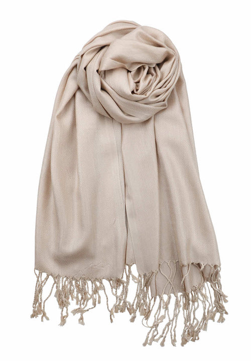achillea large soft silky pashmina shawl beige