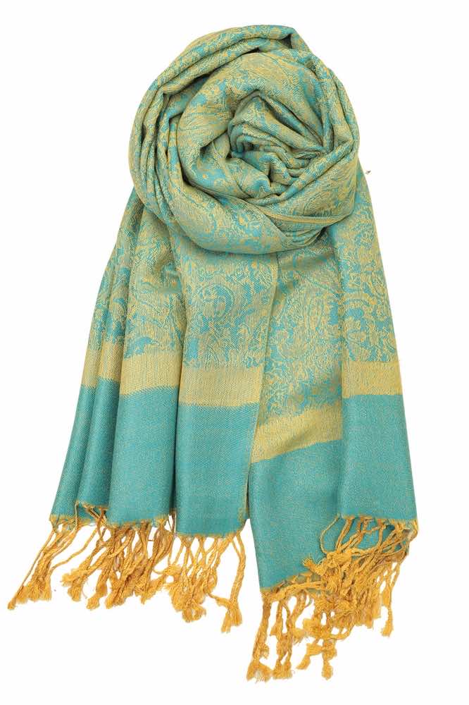 achillea jacquard pashmina blue yellow