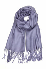 achillea large soft silky pashmina shawl bluish purple