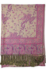 Achillea Bright Purple Reversible Paisley Pashmina