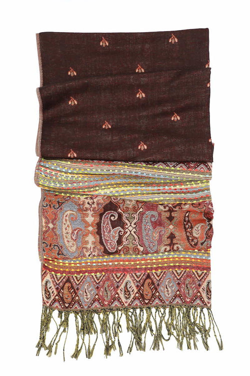 Achillea Brown Bohemian Pashmina Shawl