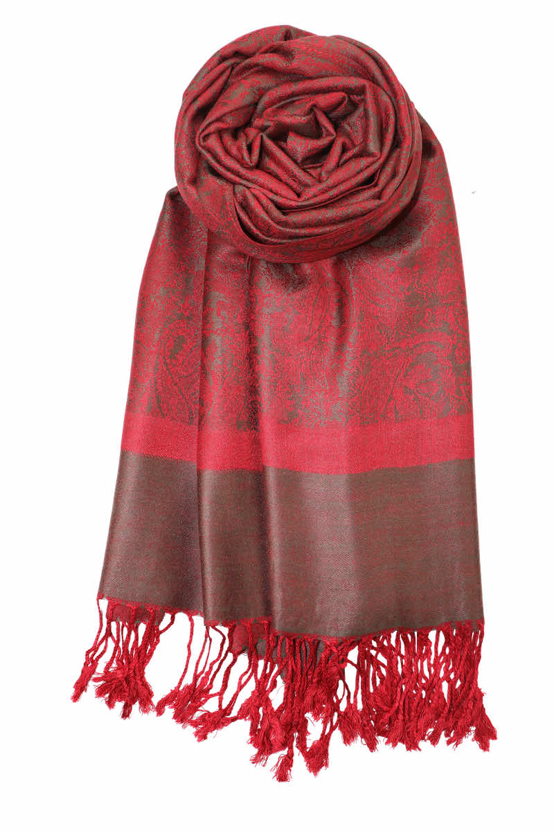 achillea jacquard pashmina brown red