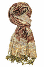 Achillea Brown Reversible Paisley Pashmina