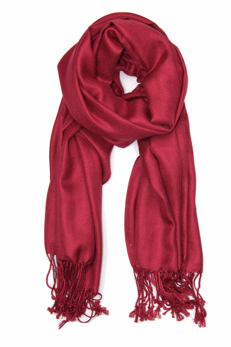 achillea large soft silky pashmina shawl burgundy