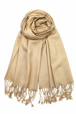 achillea large soft silky pashmina shawl camel