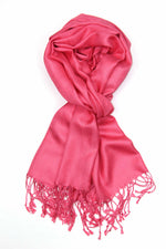 achillea solid pashmina scarf coral pink