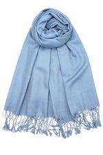 achillea solid pashmina scarf cornflower blue
