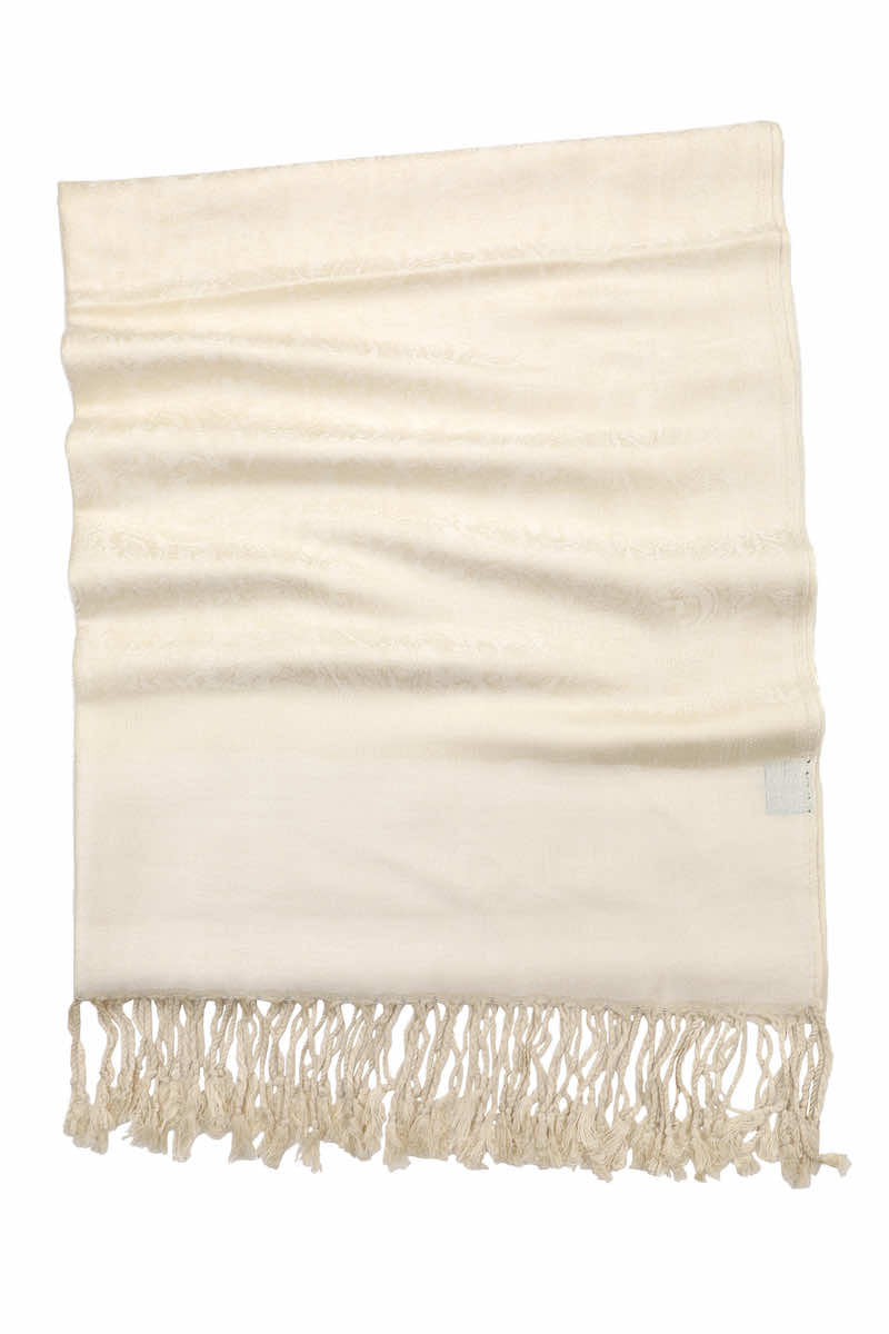 Achillea Cream Jacquard Pashmina Scarf