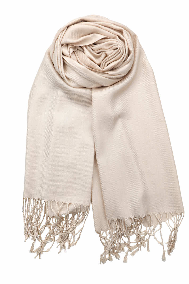 achillea large soft silky pashmina shawl cream