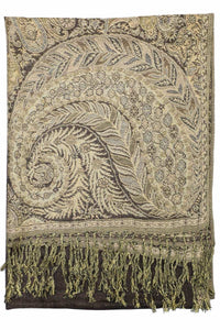 Achillea Dark Brown Big Paisley Pashmina