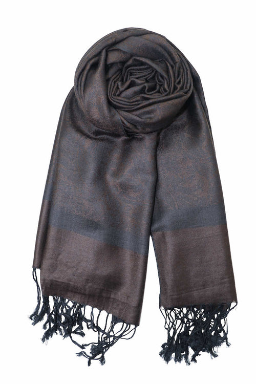 achillea jacquard pashmina dark coffee