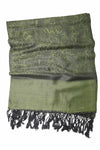 Achillea Dark Green Jacquard Pashmina Scarf
