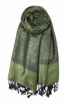 Achillea Dark Green Jacquard Pashmina Scarf