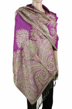 Achillea Dark Magenta Big Paisley Pashmina