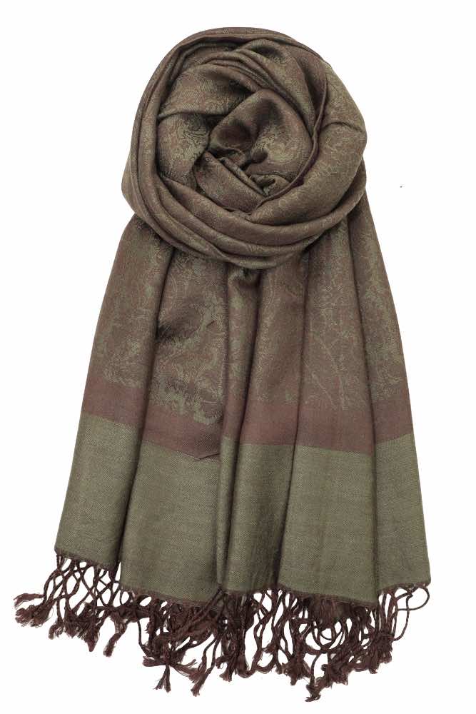 achillea jacquard pashmina dark olive