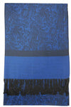 Achillea Deep Blue Black Jacquard Pashmina Scarf
