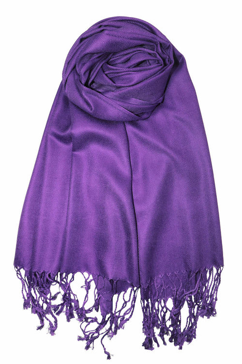 Achillea Eggplant Purple Pashmina Scarf