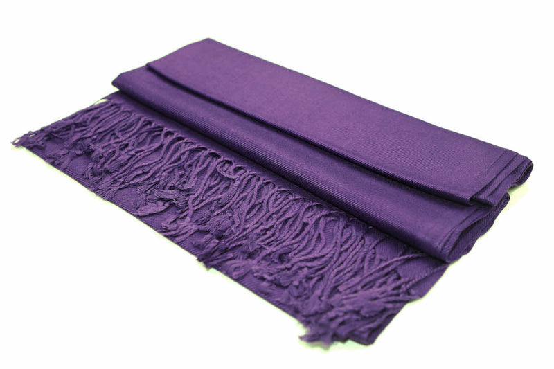 Achillea Eggplant Purple Pashmina Scarf