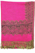 Achillea Fuchsia Border Pashmina Shawl Wrap Scarf