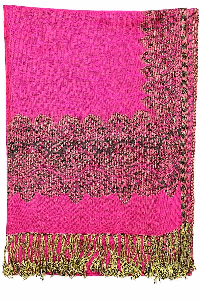 Achillea Fuchsia Border Pashmina Shawl Wrap Scarf