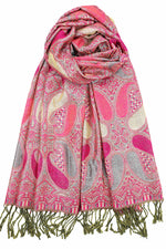 achillea metallic pashmina shawl fuchsia pink