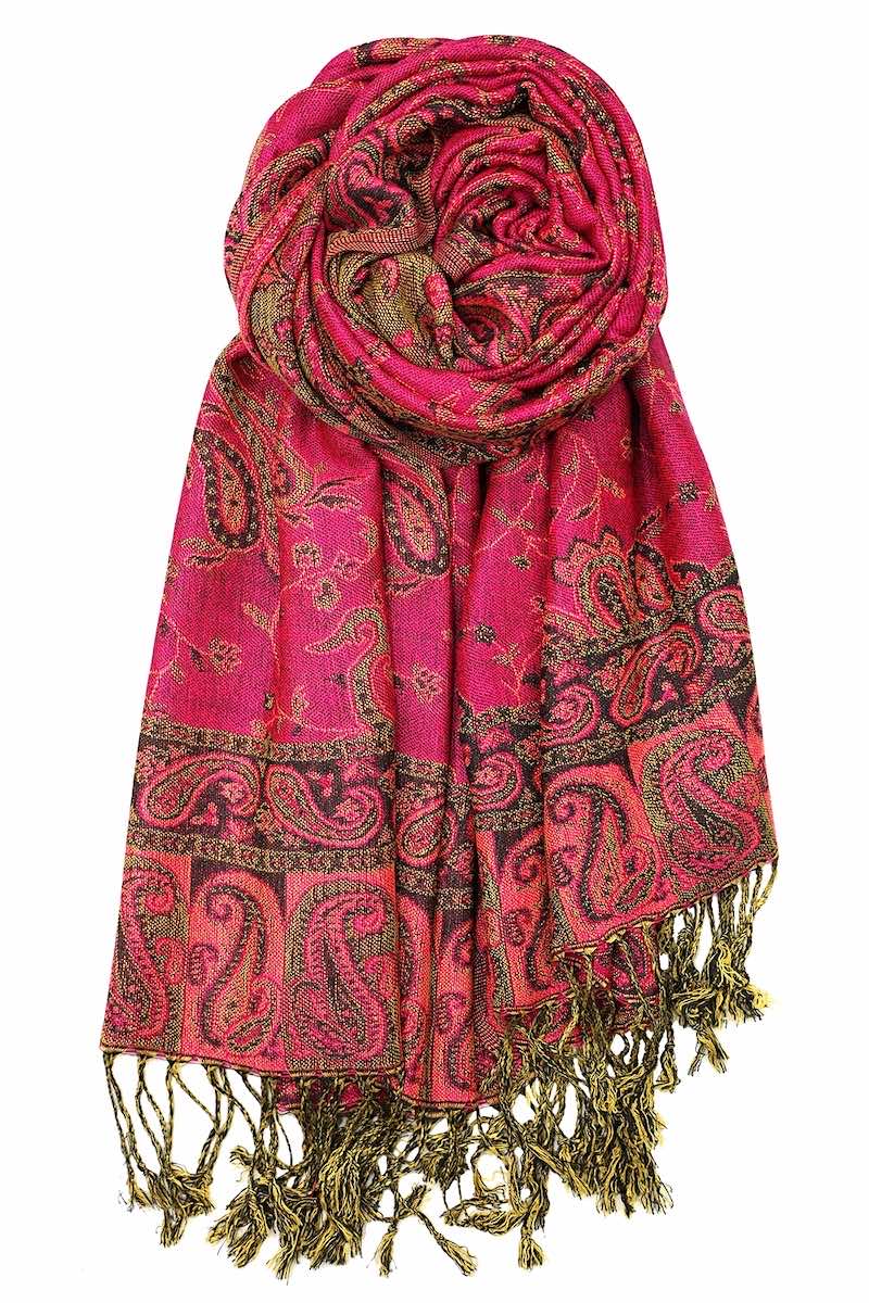 achillea reversible pashmina shawl fuchsia