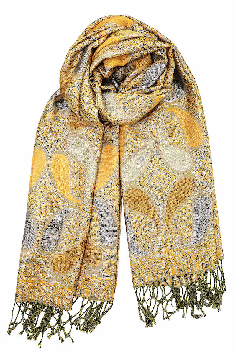achillea metallic pashmina shawl gold
