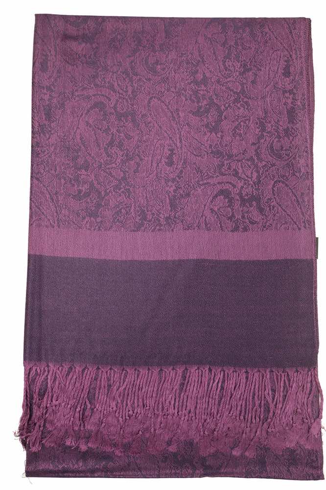 Achillea Grape Purple Jacquard Pashmina Scarf