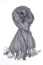 achillea solid pashmina scarf grey