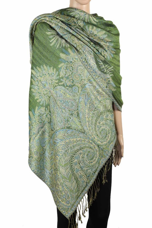 Achillea Green Big Paisley Pashmina