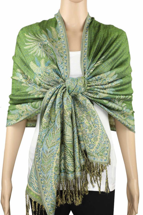 Achillea Green Big Paisley Pashmina