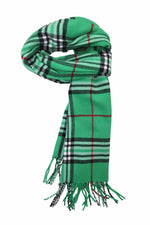 Achillea Scottish Tartan Plaid Cashmere Feel Scarf Green Plaid