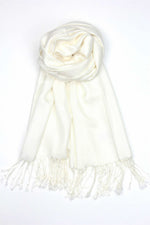 achillea solid pashmina scarf white