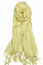 achillea large soft silky pashmina shawl lemon yellow