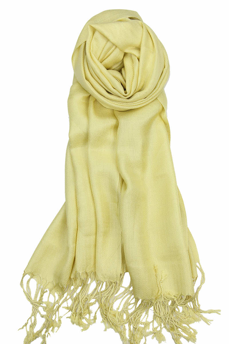 achillea large soft silky pashmina shawl lemon yellow