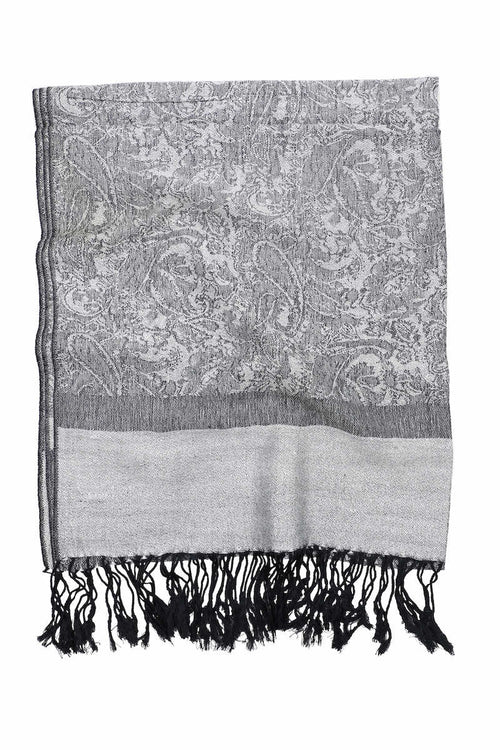 Achillea Light Grey Jacquard Pashmina Scarf