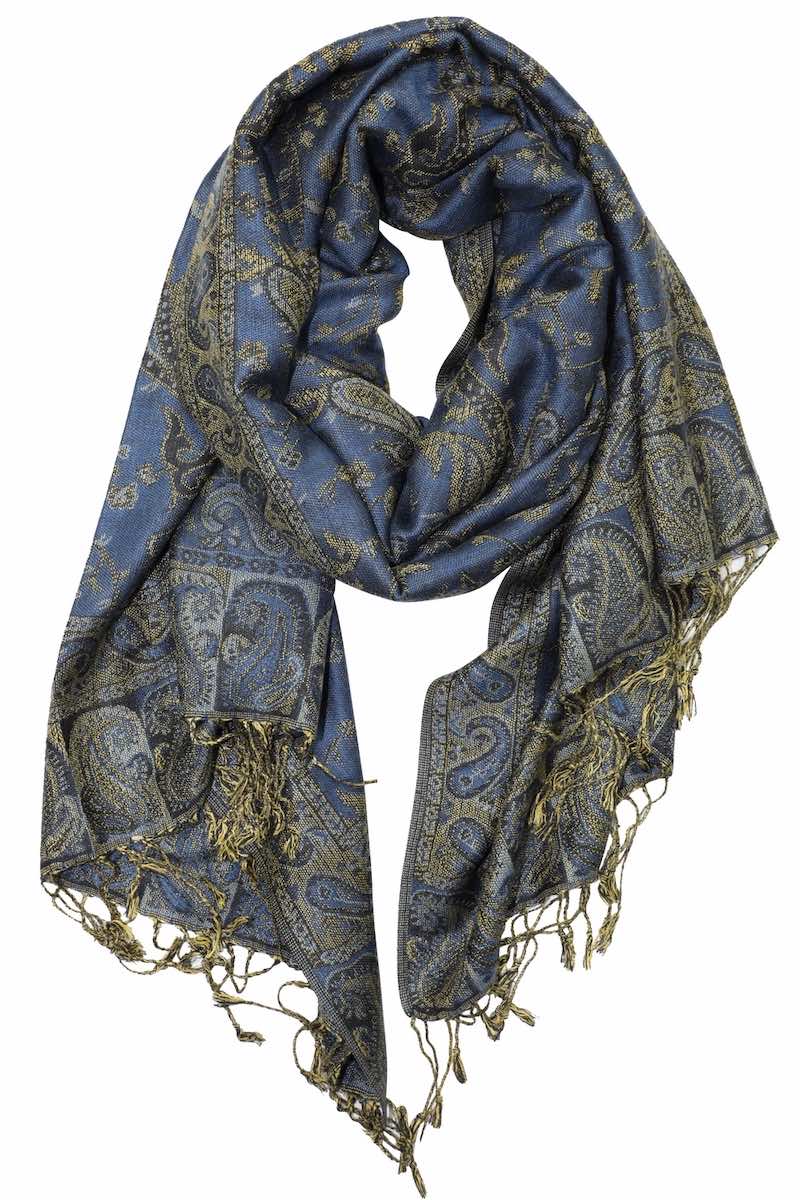 achillea reversible pashmina shawl light navy