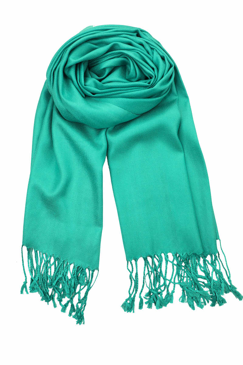 achillea large soft silky pashmina shawl light sea green