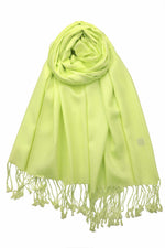 achillea solid pashmina scarf lime green