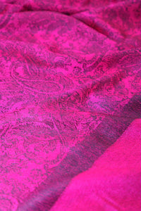 Achillea Magenta Black Jacquard Pashmina Scarf
