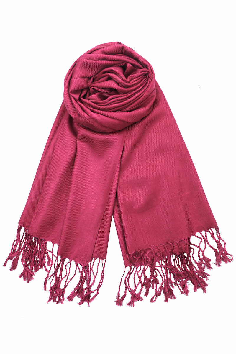 achillea solid pashmina scarf maroon