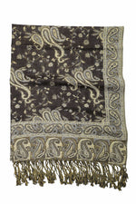 Achillea Mocha Reversible Paisley Pashmina