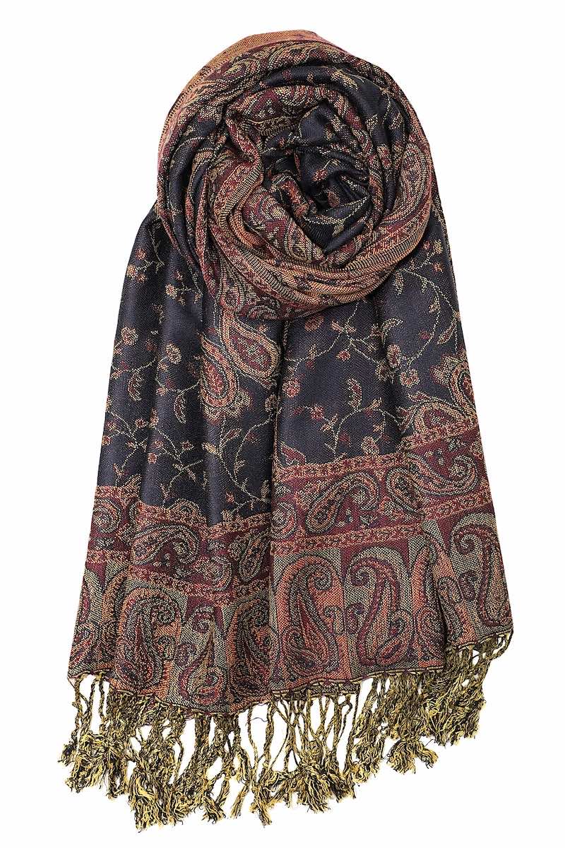 Châle Pashmina Femme Motif Paisley Cyan - 80 X 27 Pouces, Tissage Léger, Lavage Main - 7