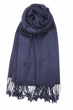 achillea large soft silky pashmina shawl newport navy